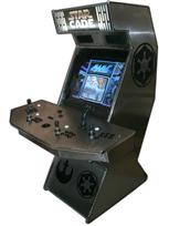 91 4-player, star wars, stainless steel, black buttons, black trackball, tron joystick, spinner