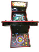 64 4-player, arcade classics, mame, lighted, red buttons, blue buttons, red trackball
