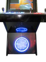 55 4-player, iron man, lighted, led lights, green buttons, blue buttons, blue trackball, red buttons, yellow buttons spinner