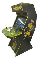 796 2-player, yellow buttons, black buttons, black trackball, yellow trim, black trim, tron joystick, spinner, iowa hawkeyes, hawk