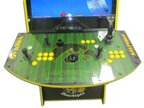 797 2-player, yellow buttons, black buttons, black trackball, yellow trim, black trim, tron joystick, spinner, iowa hawkeyes, hawk