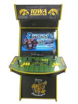 798 2-player, yellow buttons, black trackball, yellow trim, black trim, tron joystick, spinner, iowa hawkeyes, hawk