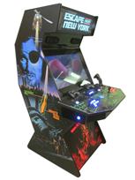 842 2-player, blue buttons, red buttons, lighted, blue trackball, black trim, tron joystick, spinner, escape from new york