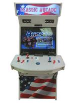 1039 2-player, blue buttons, red buttons, white buttons, blue trackball, white trim, classic arcade, america