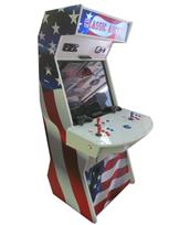 1044 2-player, blue buttons, red buttons, white buttons, blue trackball, white trim, classic arcade, america