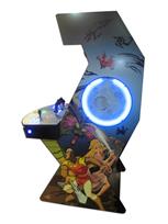 928 2-player, blue buttons, red buttons, lighted, green trackball, black trim, tron joystick, spinner, shumans lair