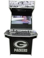 1064 2-player, black buttons, white buttons, black trackball, black trim, white trim, spinner, green bay packers