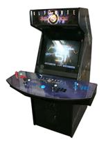 167 4-player, blue buttons, purple buttons, black buttons, blue buttons, blue trackball, mortal kombat, coin door