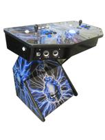 298 2-player, skull, blue flames, lightning, blue buttons, black buttons, blue trackball