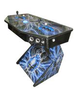 296 2-player, skull, blue flames, lightning, blue buttons, black buttons, blue trackball