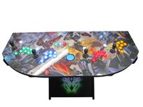 693 4-player, green buttons, blue buttons, red buttons, orange buttons, lighted, blue trackball, black trim, transformers