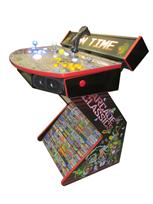723 2-player, yellow buttons, blue buttons, lighted, white trackball, red trim, black trim, spinner, fun time, arcade game pics