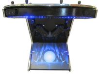 887 4-player, blue buttons, lighted, blue trackball, silver trim, blue portal