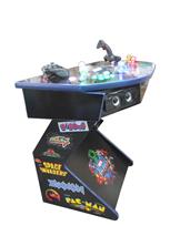 1105 4-player, yellow buttons, green buttons, blue buttons, red buttons, lighted, blue trackball, blue trim, tron joystick, spinner, super mario