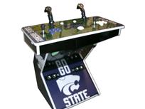 266 2-player, sports, football, kansas, wildcats, blue buttons, white buttons, white trackball, tron joystick, dual tron joysticks