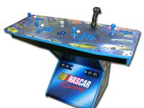 232 4-player, nascar, blue buttons, blue trackball, spinner, tron joystick