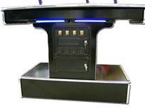 221 4-player, lighted, blue buttons, blue trackball, coin door