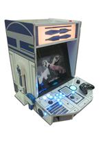 775 2-player, blue buttons, lighted, blue trackball, silver trim, spinner, star wars