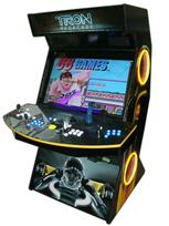 449 4-player, tron, tron joystick, lighted, spinner, blue buttons, white buttons, yellow trackball, uv light, black yellow