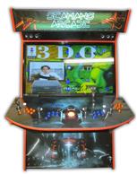 568 4-player, blue buttons, orange buttons, lighted, orange trackball, orange trim, tron joystick, tron