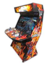 576 4-player, blue buttons, orange buttons, lighted, red trackball, orange trim, tron joystick, spinner, nba jam, flames