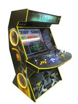 596 4-player, yellow buttons, blue buttons, lighted, blue trackball, yellow trim, tron joystick, spinner, tron, meagcade