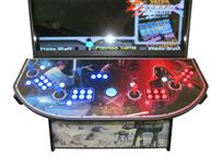 735 4-player, blue buttons, red buttons, lighted, blue trackball, black trim, star wars, fightscene