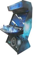 822 4-player, blue buttons, lighted, blue trackball, black trim, tron joystick, mame