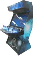 865 4-player, blue buttons, lighted, blue trackball, black trim, tron joystick, mame, space