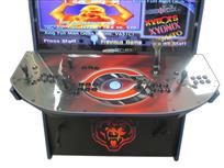 1124 4-player, black buttons, blue trackball, blue trim, tron joystick, chicago bears