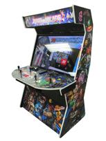 1154 4-player, green buttons, blue buttons, red buttons, black buttons, white buttons, white trackball, white trim, jekel arcade, mega man, xmen, street fighter