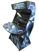 473 4-player, lighted, blue buttons, blue trackball, spinner, tron joystick, space, blue, black, led lights