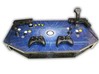 477 2-player, blue, starburst, white trackball, white buttons, yellow buttons, purple buttons, push pull spinner