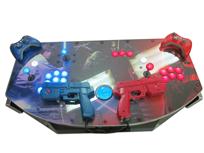 839 2-player, blue buttons, red buttons, lighted, blue trackball, black trim, sta wars,darkvs light