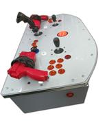 504 2-player, gray, back to the future, tron joystick, orange trackball, lighted, orange buttons